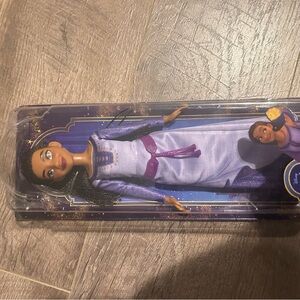 Purple and White Doll with Black Hair